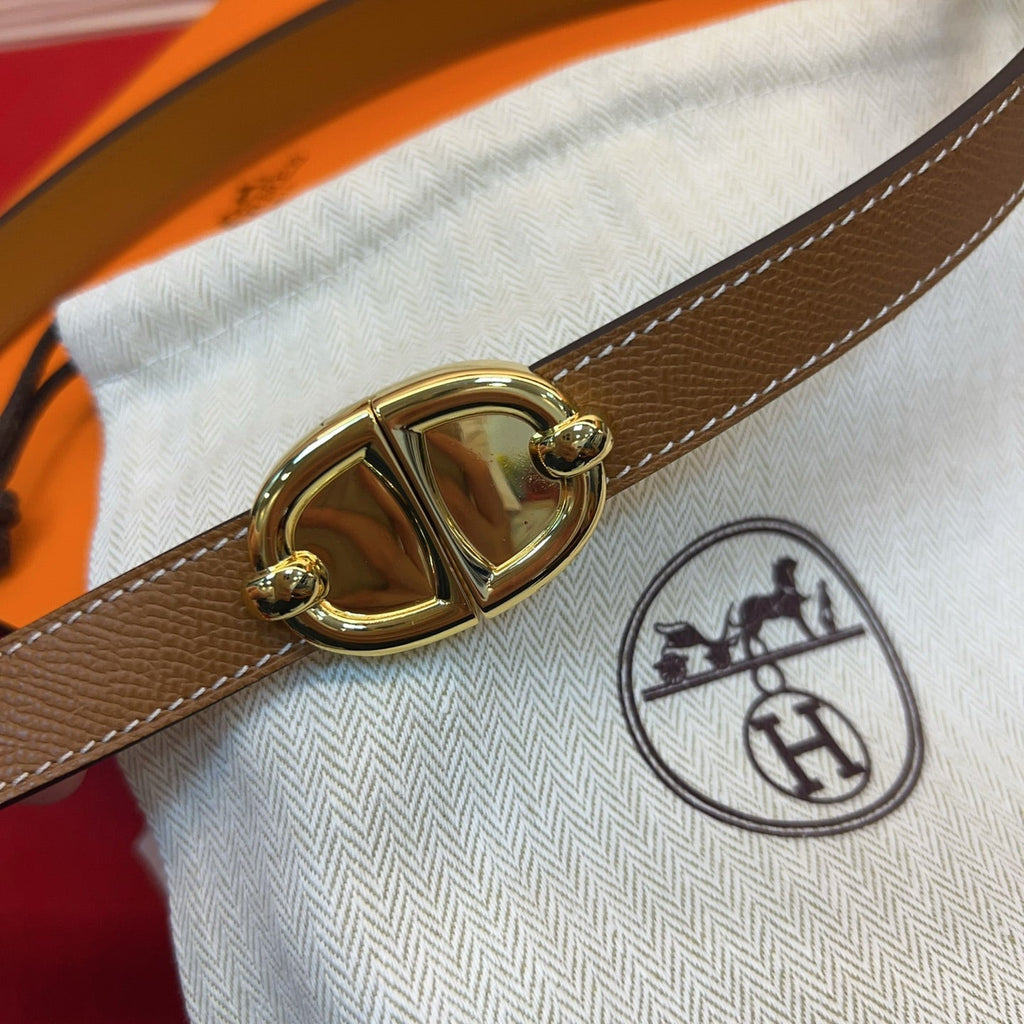 HM Chaine d'Ancre Belt 18MM Dark Brown Epsom Calfskin GHW 212445