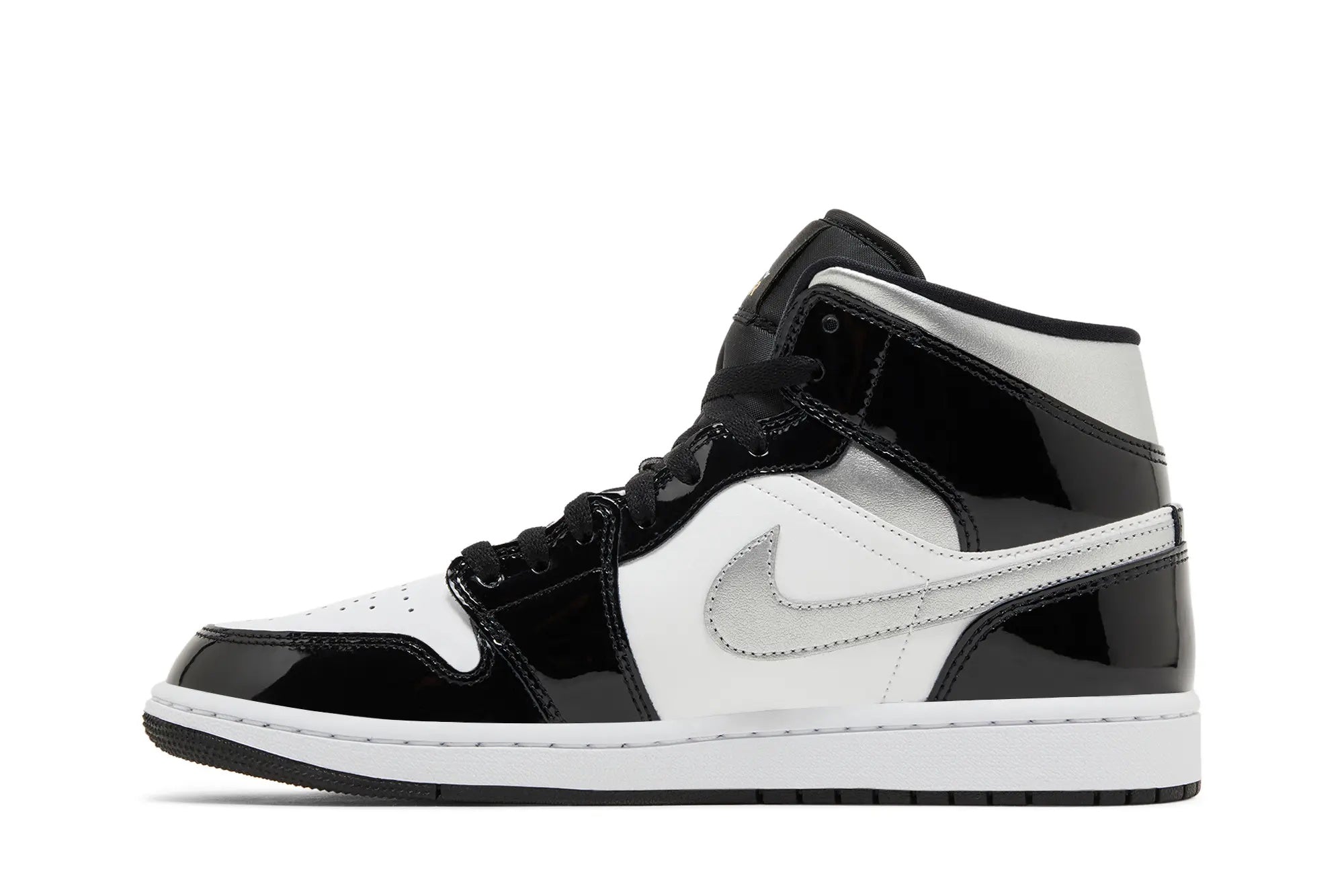 Jordan 1 Mid SE Black White Metallic Silver - Classic High-Top Sneaker