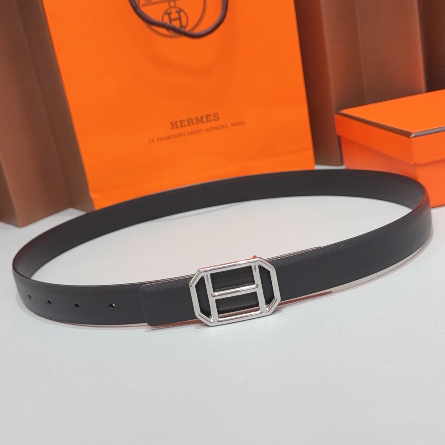 HM Reversible 2.5cm Belt Leather 212400