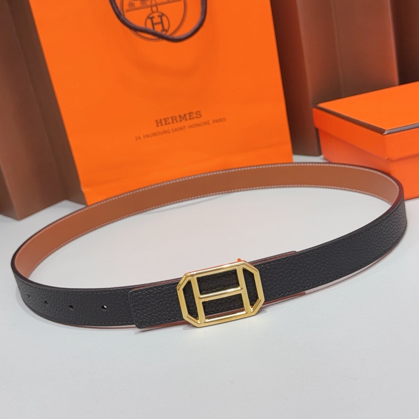 HM Reversible 2.5cm Belt Leather 212400