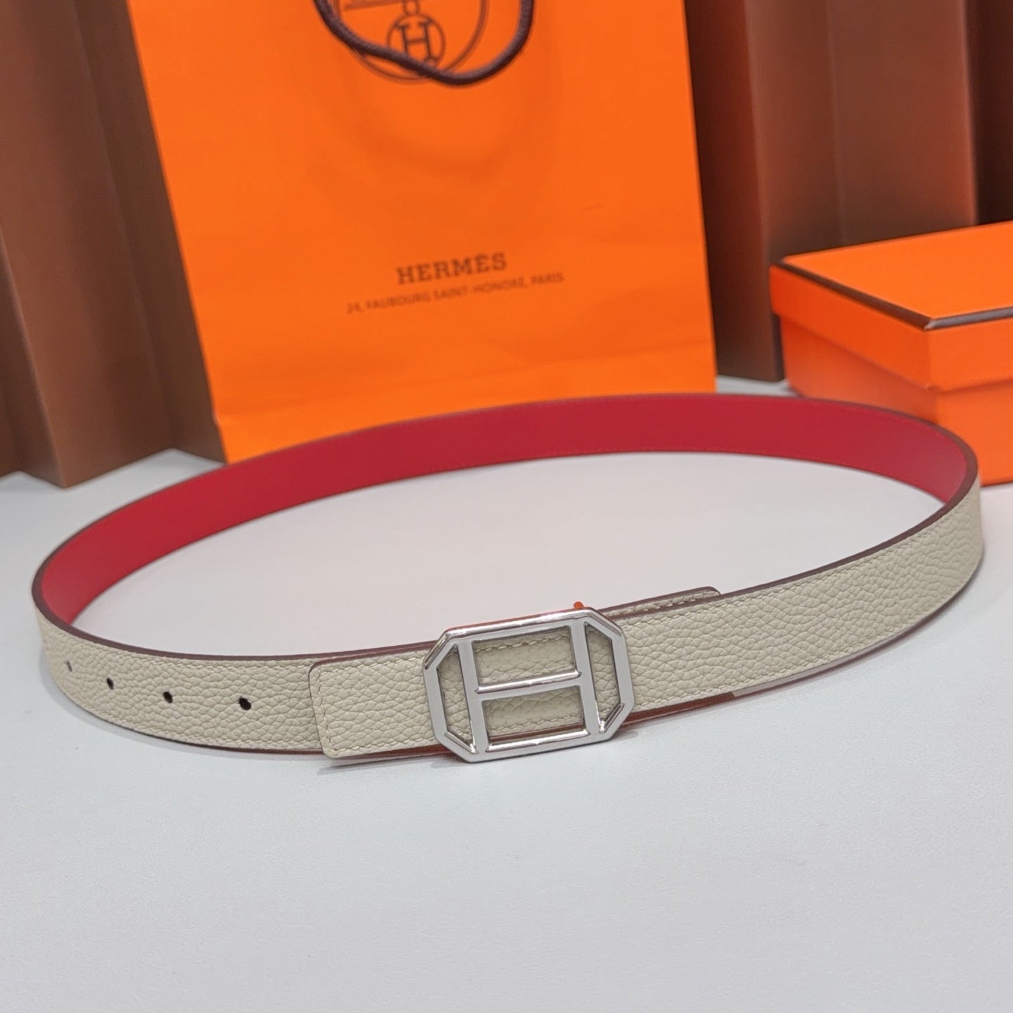 HM Reversible 2.5cm Belt Leather 212400