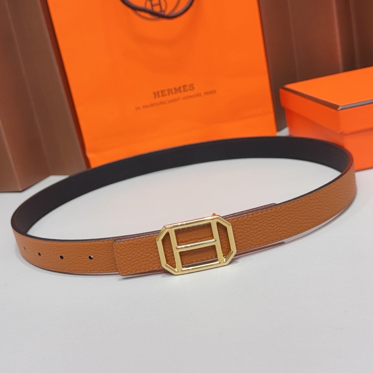 HM Reversible 2.5cm Belt Leather 212400