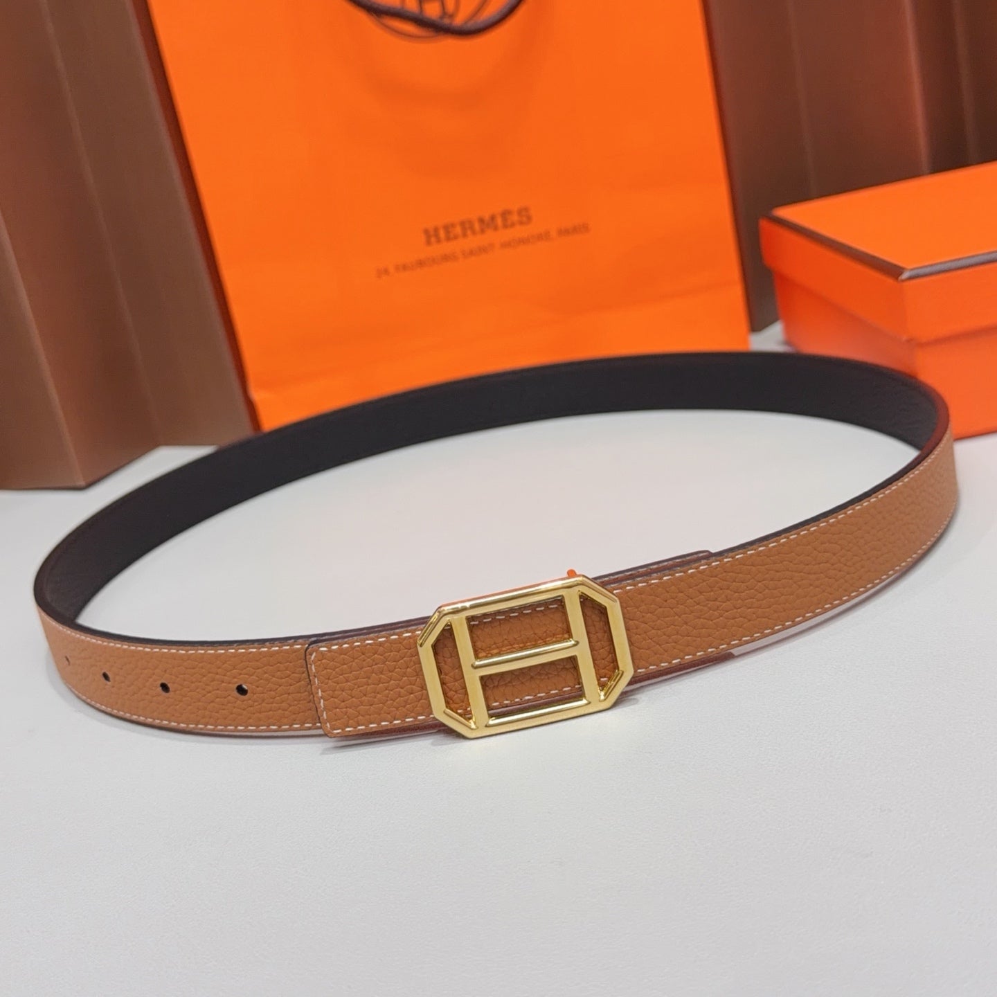 HM Reversible 2.5cm Belt Leather 212400